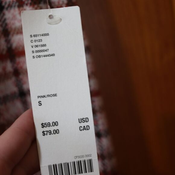 Urban Outfitters Plaid Retro Rose Pink Pull On Flare Pants Fall Bell Bottom NWT - Picture 11 of 13